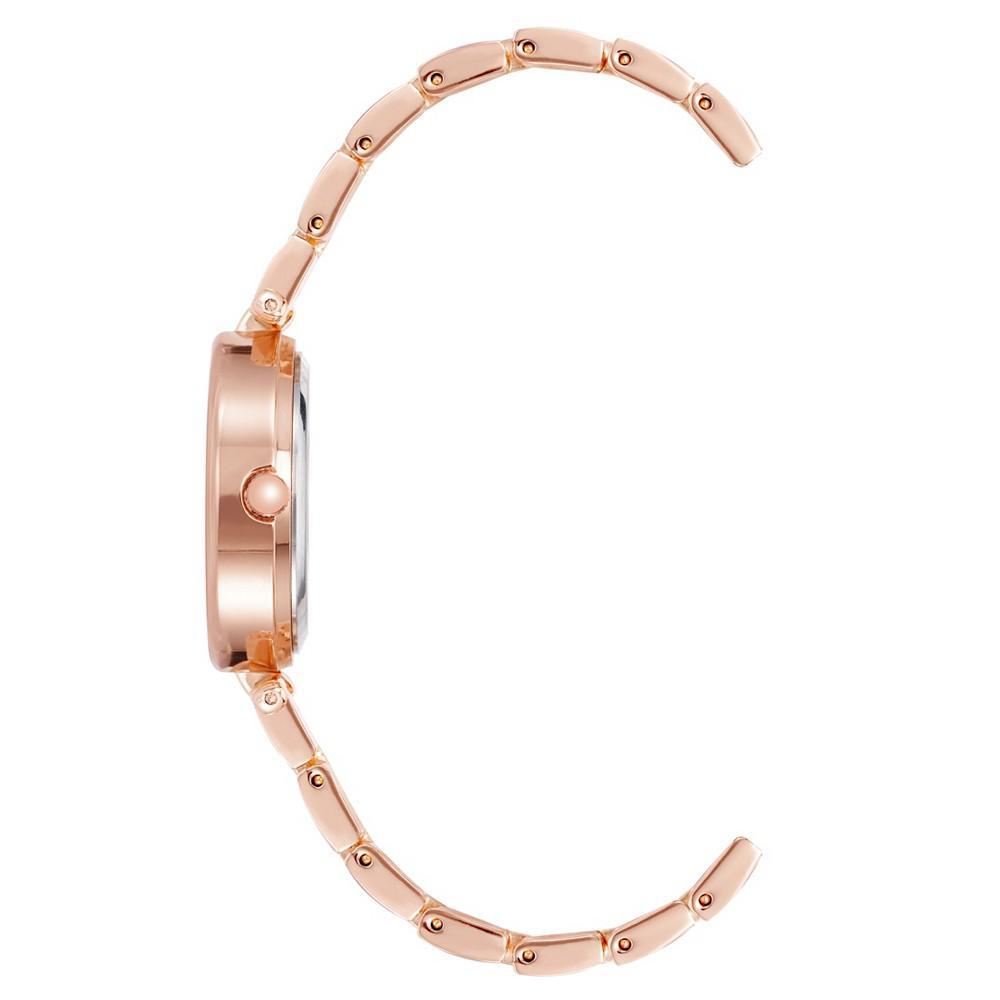 商品Anne Klein|Women's Rose Gold-Tone Alloy Bracelet with Burgundy Enamel and Crystal Accents Fashion Watch 34mm Set 4 Pieces,价格¥1284,第4张图片详细描述