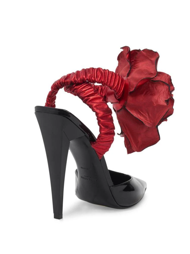 商品Yves Saint Laurent|Freja Flower-Applique Patent Leather Pumps,价格¥6285,第2张图片详细描述