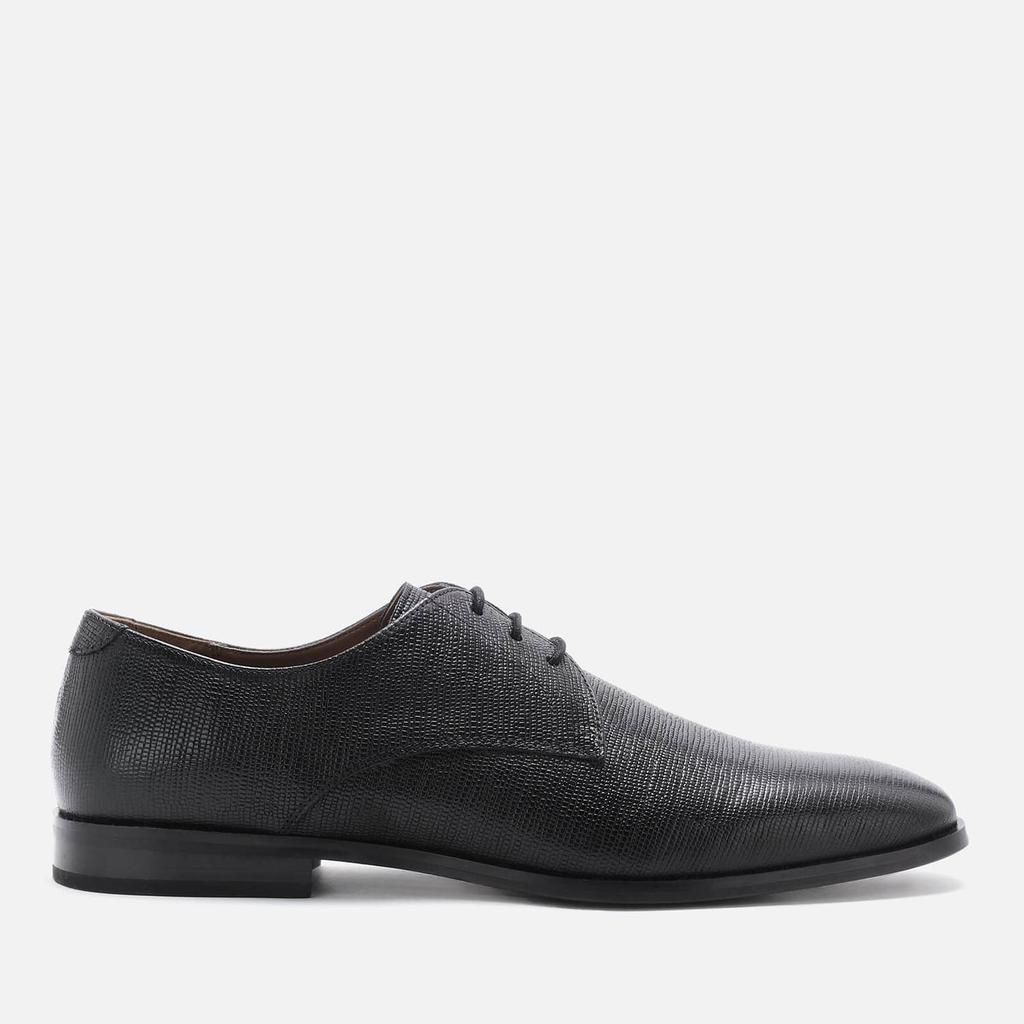 商品Walk London|Walk London Men's Florence Etched Leather Derby Shoes - Black,价格¥244,第1张图片