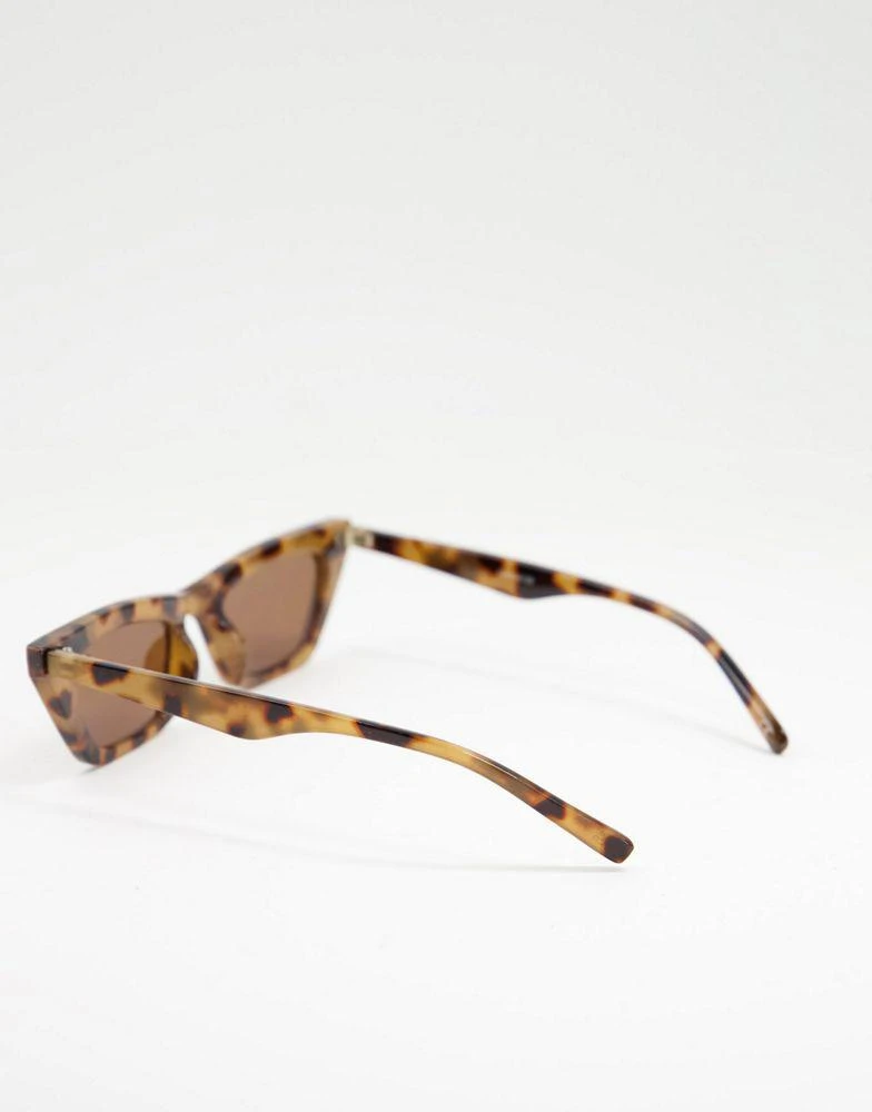 商品ASOS|ASOS DESIGN frame square cat eye sunglasses in milky tort  - BROWN,价格¥70,第2张图片详细描述