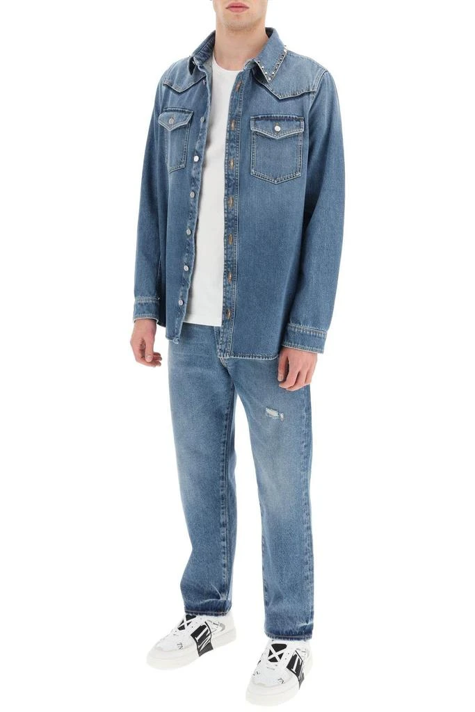 商品Valentino|black Untitled Denim Shirt With Studs,价格¥6885,第2张图片详细描述
