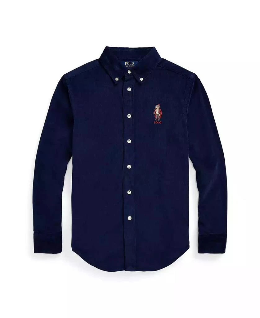 商品Ralph Lauren|Big Boys Polo Bear Cotton Corduroy Shirt,价格¥365,第1张图片