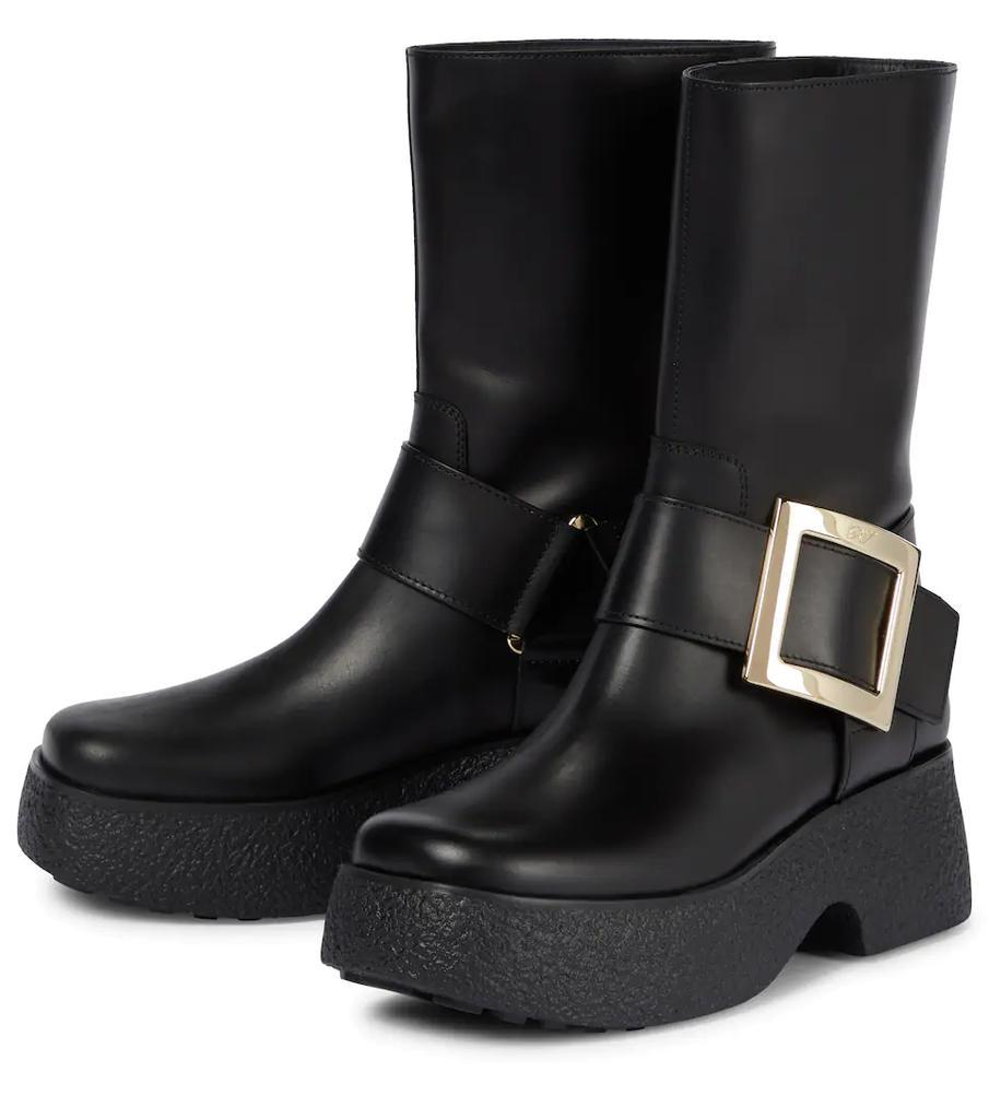 商品Roger Vivier|Viv' Rangers leather ankle boots,价格¥10221,第7张图片详细描述