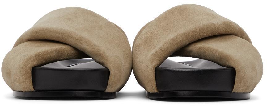 商品Jil Sander|Khaki Criss Cross Sandals,价格¥3772,第4张图片详细描述