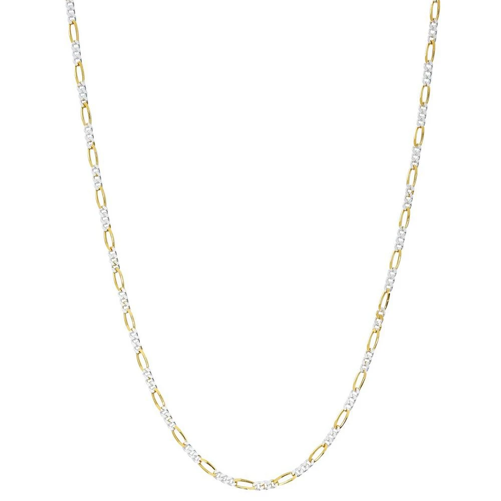 商品Giani Bernini|Giani Bernini Figaro Link 18" Chain Necklace in Sterling Silver & 18k Gold-Plated, Created for Macy's,价格¥521,第1张图片