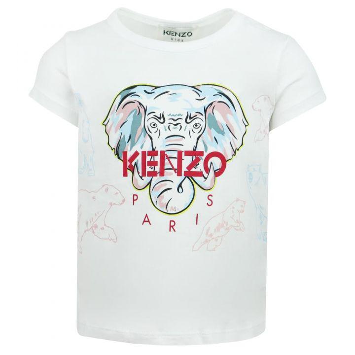 商品Kenzo|Baby Elephant & Polar Bear Logo White T Shirt,价格¥496-¥540,第1张图片