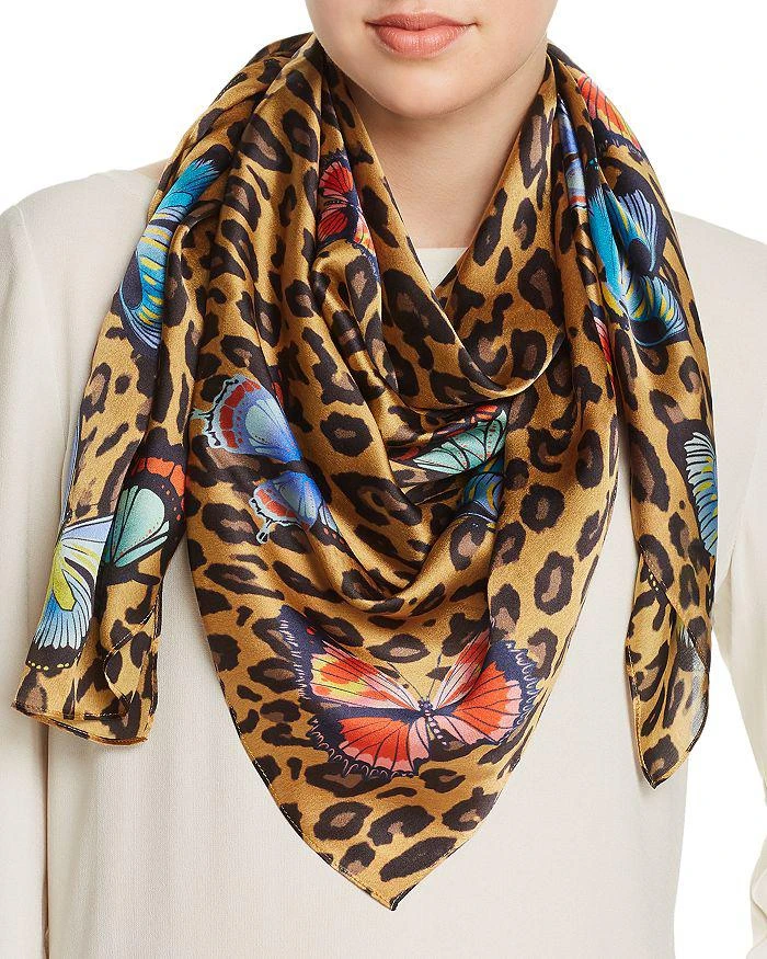 商品Echo Design|Butterfly Leopard Print Silk Scarf - 100% Exclusive ,价格¥744,第1张图片