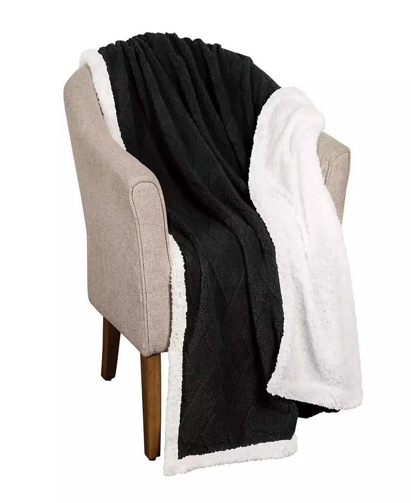 商品Superior|Jacquard Lattice Reversible Fleece Plush Sherpa Blanket,价格¥259,第2张图片详细描述