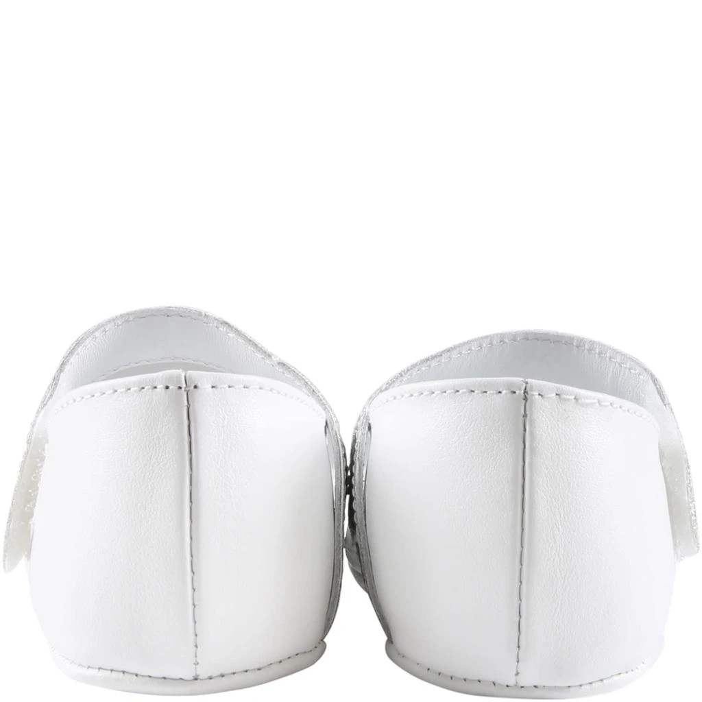 商品Balmain|Balmain White Flats For Baby Girl With Silver Logo,价格¥1494,第4张图片详细描述