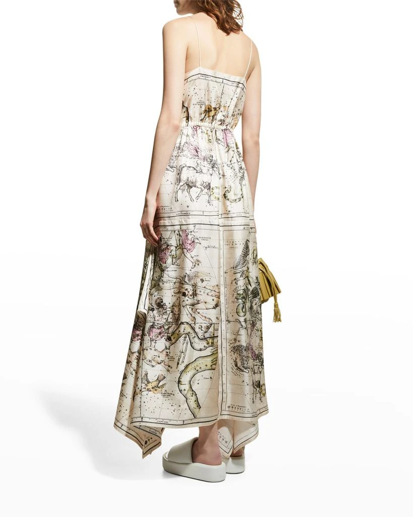 商品ROSETTA GETTY|Map-Print Silk Handkerchief Maxi Dress,价格¥4443,第4张图片详细描述