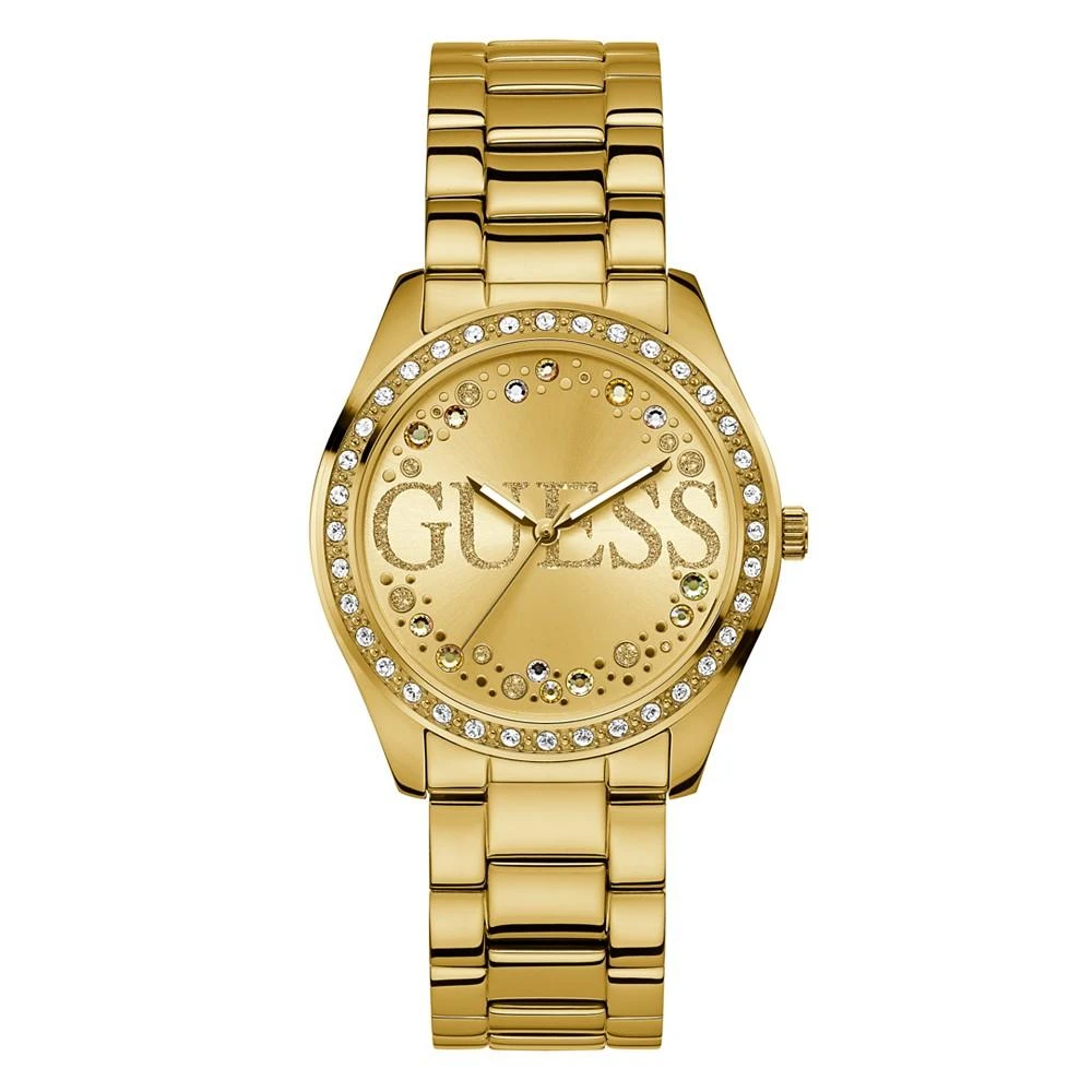 商品GUESS|Women's Gold-Tone Glitz Stainless Steel Bracelet Watch, 39mm,价格¥601,第1张图片