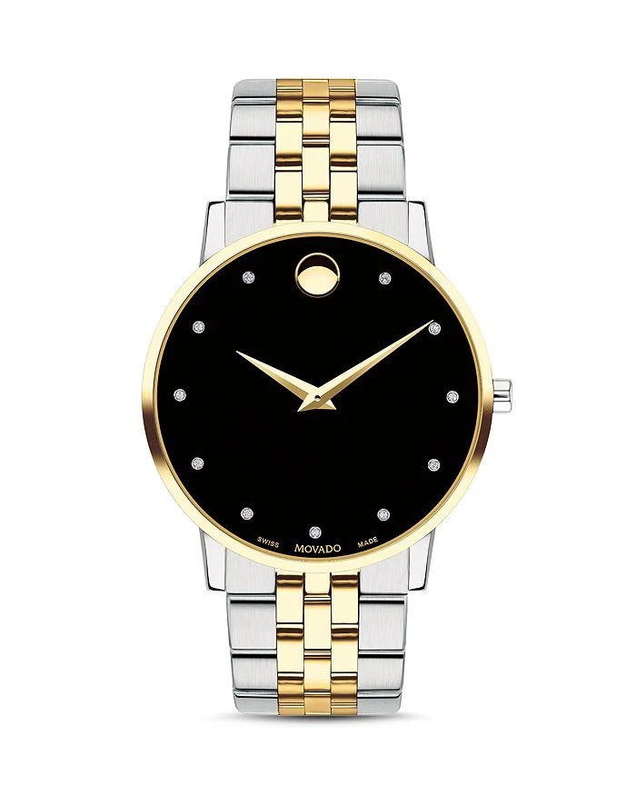 商品Movado|Museum Classic Two-Tone Diamond-Index Watch, 40mm,价格¥8381,第1张图片详细描述