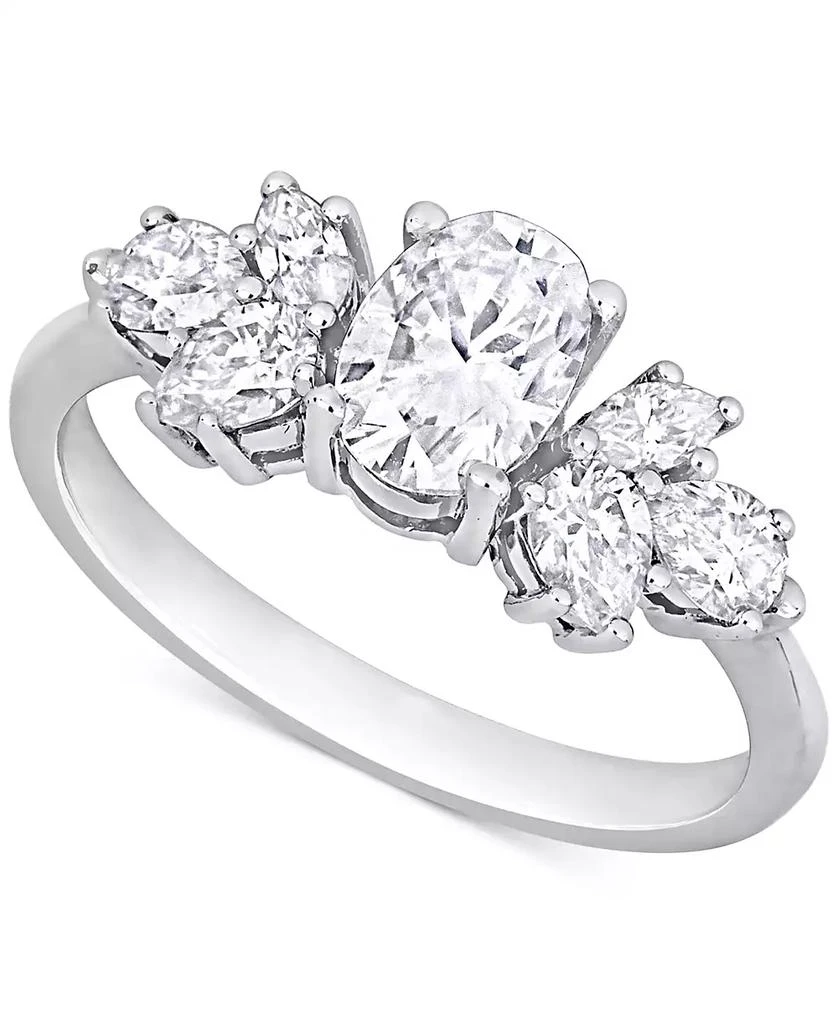 商品Macy's|Moissanite Mixed-Cut Engagement Ring (2 ct. t.w.) in 10k White Gold,价格¥4843,第1张图片