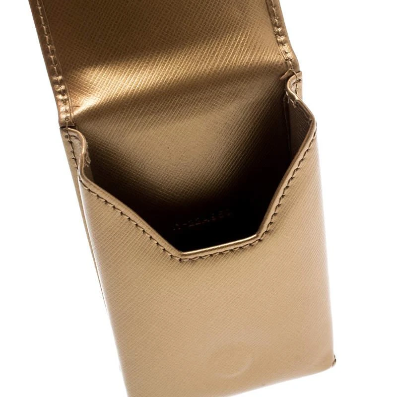 商品[二手商品] Salvatore Ferragamo|Salvatore Ferragamo Gold Leather iPhone 4 Case,价格¥754,第2张图片详细描述