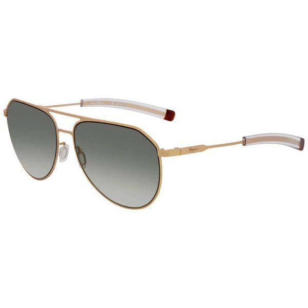 商品Salvatore Ferragamo|Sf219s-758-62 Green Gradient Aviator Men's Sunglasses,价格¥2085,第1张图片