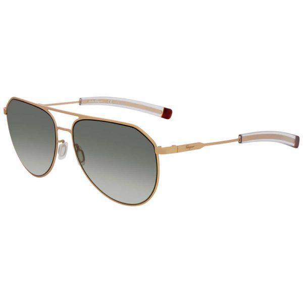 商品Salvatore Ferragamo|Sf219s-758-62 Green Gradient Aviator Men's Sunglasses,价格¥2057,第1张图片