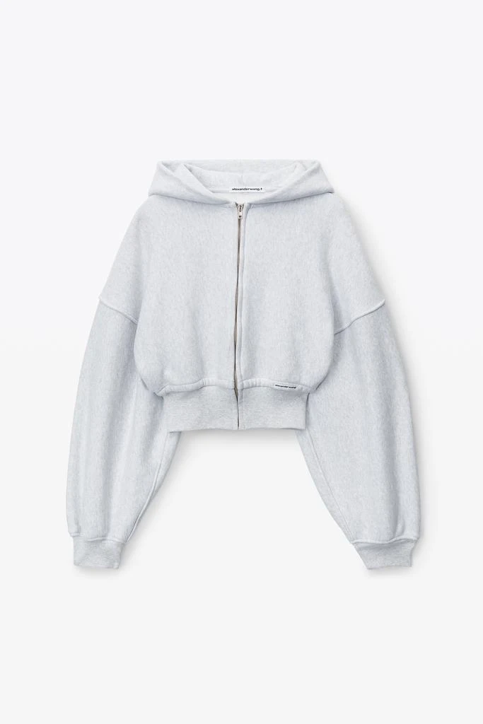 商品Alexander Wang|Cropped Zip Up Hoodie In Classic Terry,价格¥2572,第3张图片详细描述