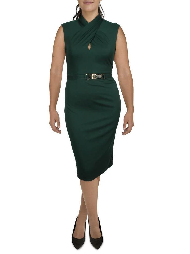 商品Ralph Lauren|Womens Mock Neck Cap Seeves Midi Dress,价格¥476,第1张图片