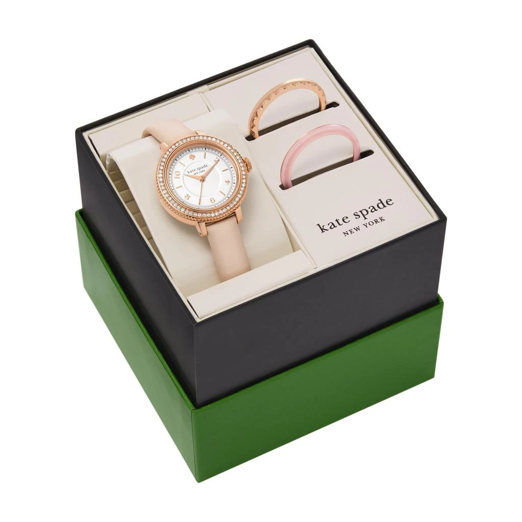 商品Kate Spade|Morningside Pink Leather Watch & Case Set - KSW1816SET,价格¥1492,第4张图片详细描述