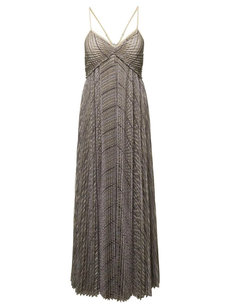 商品FORTE_FORTE|Forte_Forte Long Multicolor Empire-line Dress In Pleated Lurex Woman,价格¥4850,第1张图片