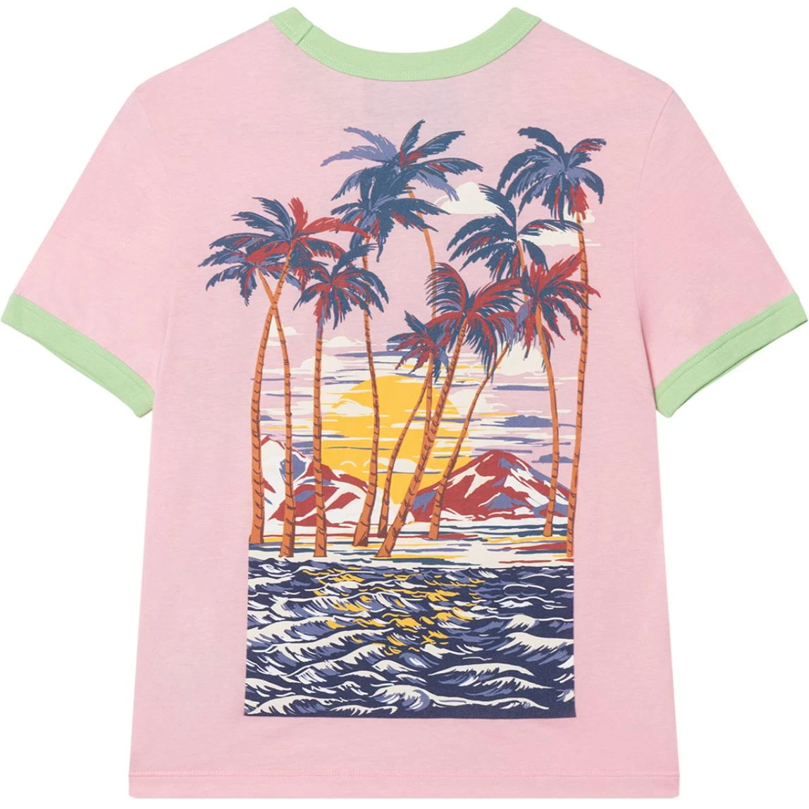 商品[国内直发] Gucci|古驰 植绒标语Logo短袖T恤 女款 粉色,价格¥2032,第3张图片详细描述