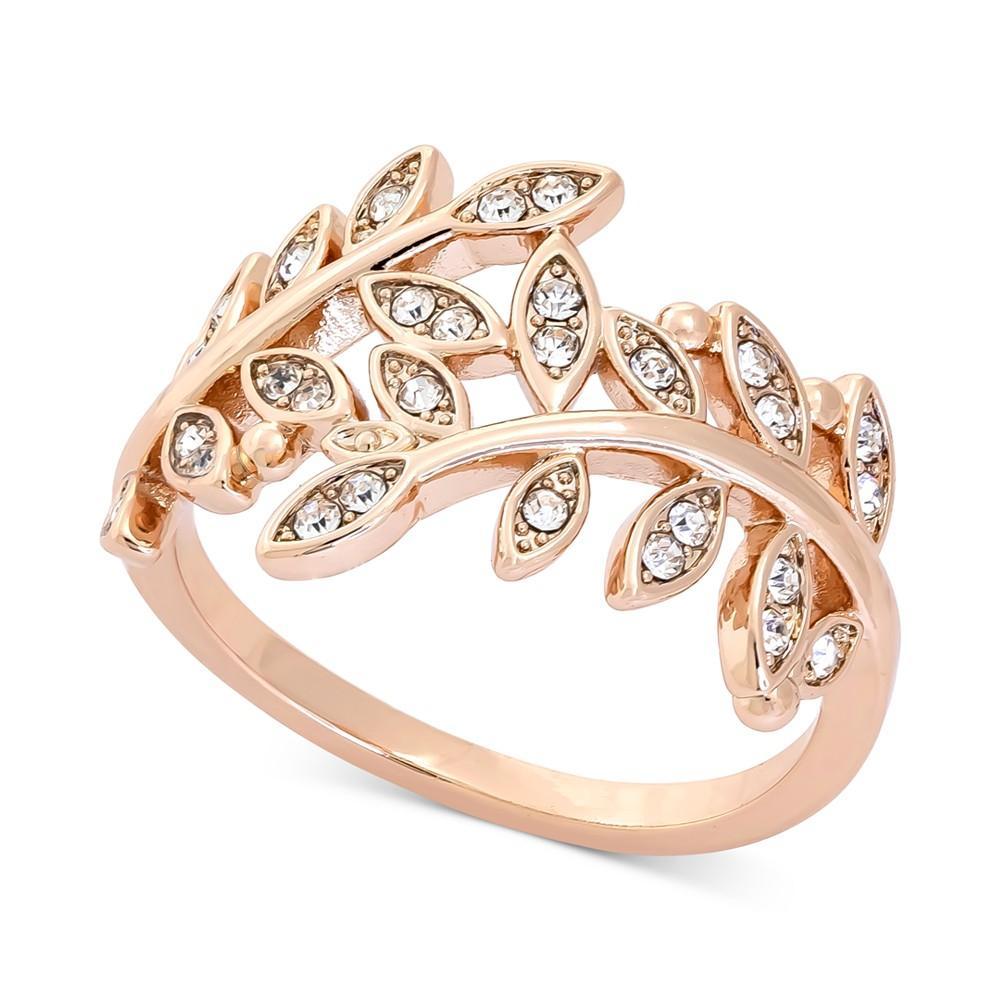 商品Charter Club|Rose Gold-Tone Pavé Leaf Wrap Ring, Created for Macy's,价格¥187,第1张图片