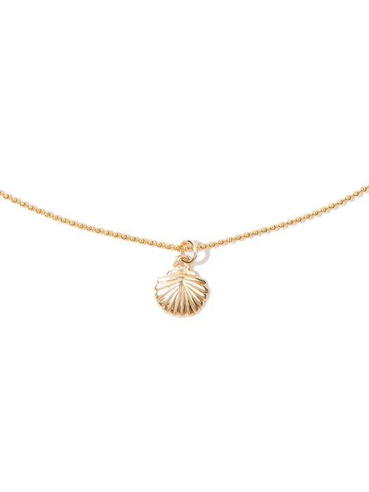 商品LUNNE|14k Gold Filled Bead Ball Chain Shell Necklace,价格¥600,第4张图片详细描述