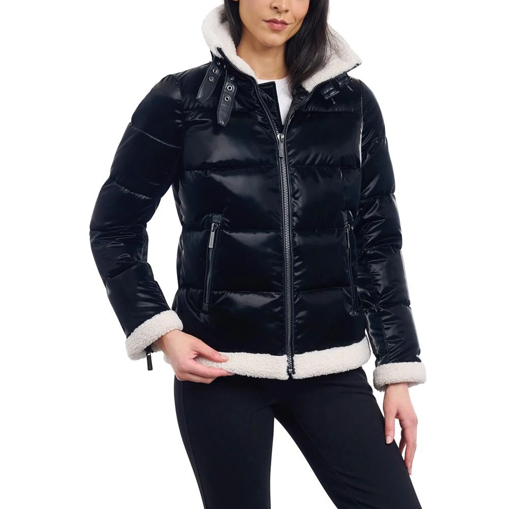 商品Michael Kors|Women's Faux-Shearling Shine Puffer Coat, Created for Macy's,价格¥717,第2张图片详细描述