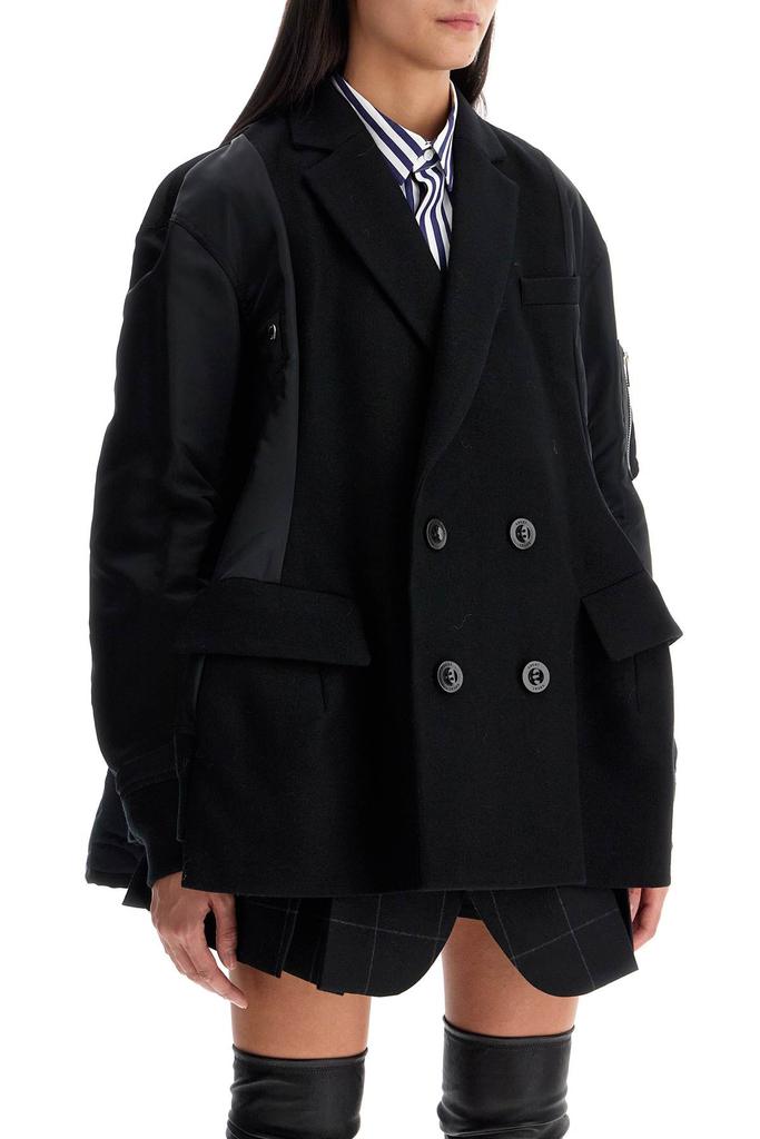 Sacai WOOL MELTON X NYLON TWILL QUILTED COAT - Coats
