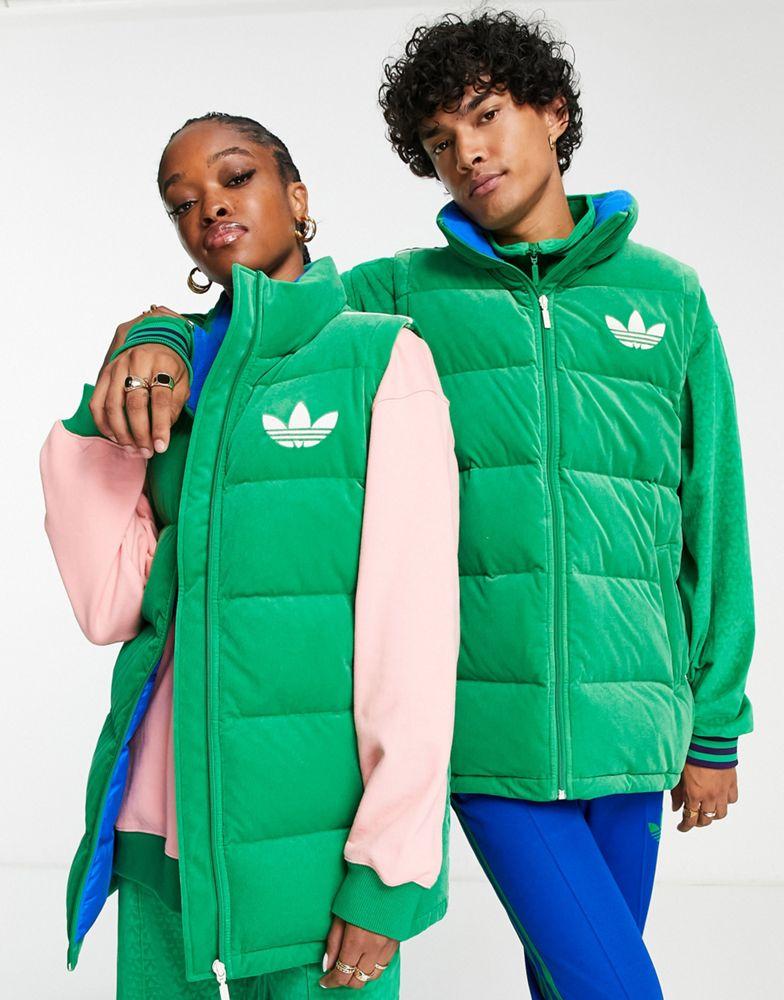 adidas Originals 'adicolor 70s' unisex puffer gilet in green商品第1张图片规格展示