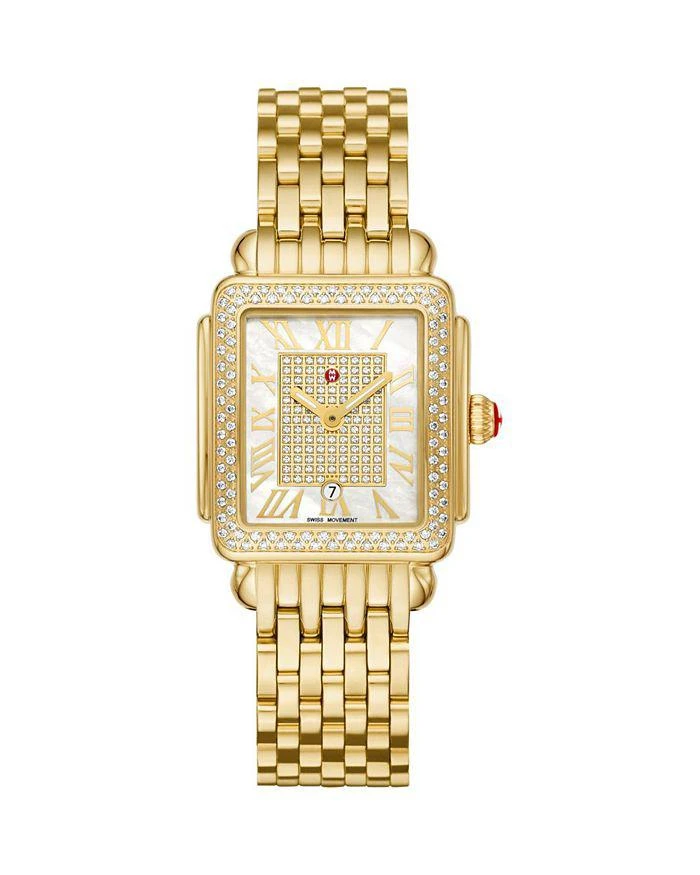 商品Michele|Limited Edition Deco Madison Mid 18K Gold-Plated Diamond Watch, 29mm x 31mm,价格¥33639,第1张图片