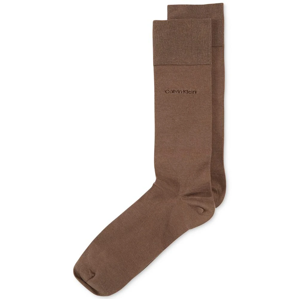 商品Calvin Klein|Men's Giza Cotton Flat Knit Crew Socks,价格¥42,第2张图片详细描述