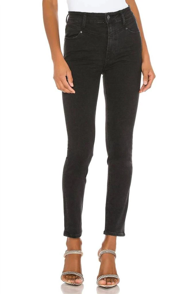 商品Paige|Margot Angled Yoke Ankle Skinny Jean In Midnight Star,价格¥291,第1张图片