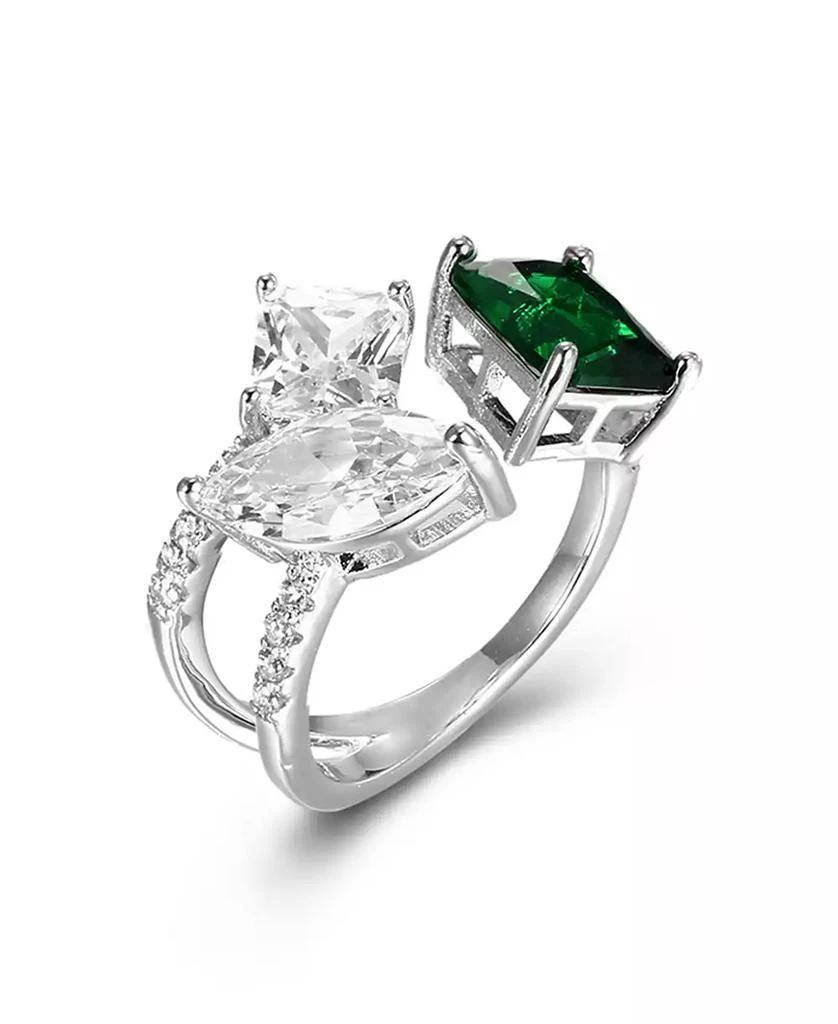 商品Macy's|Cubic Zirconia in Sterling Silver and 14K Gold Over Sterling Silver Multishape Fashion Ring,价格¥248,第1张图片
