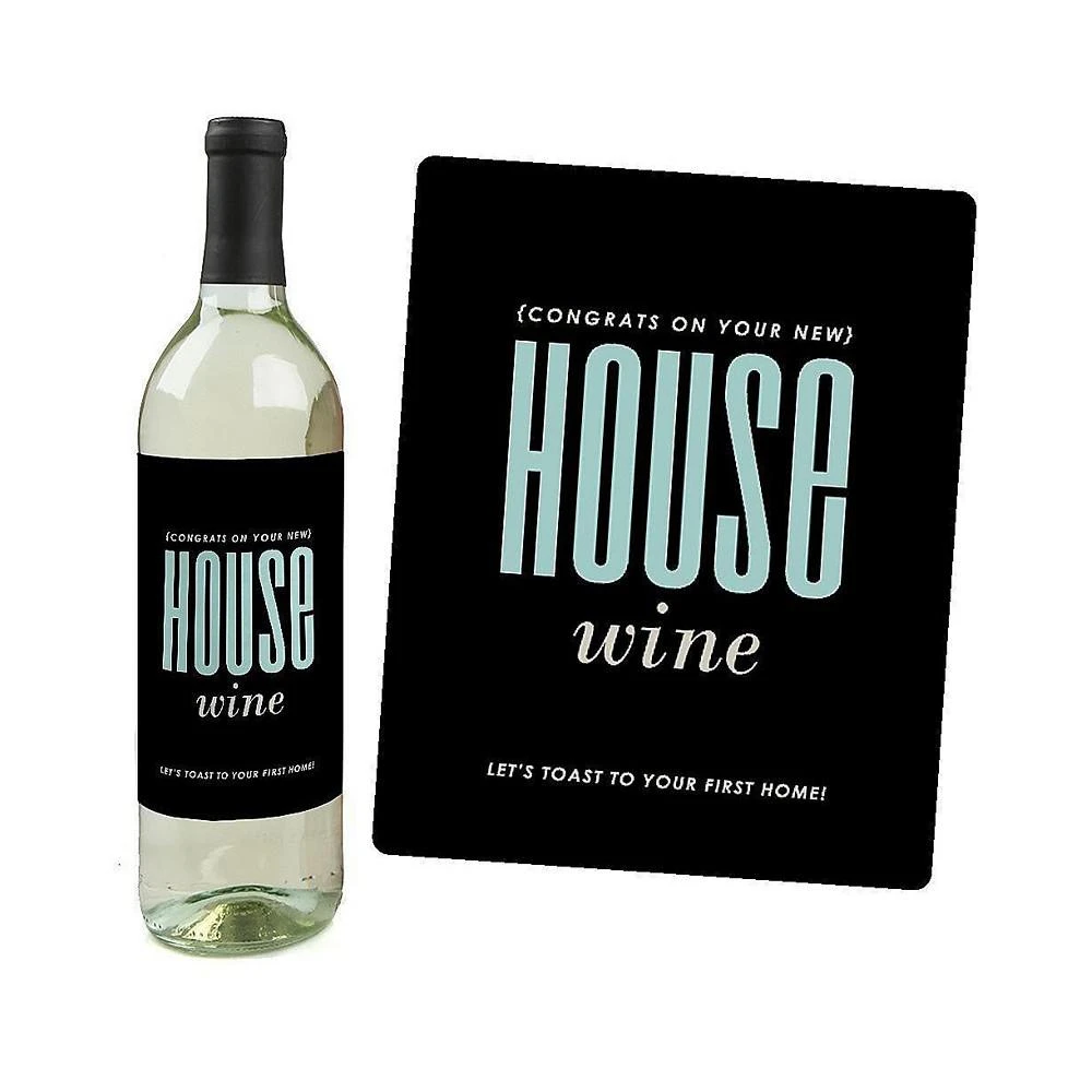 商品Big Dot of Happiness|Home Sweet Home - Housewarming Gift - Wine Bottle Label Stickers - 4 Ct,价格¥82,第2张图片详细描述