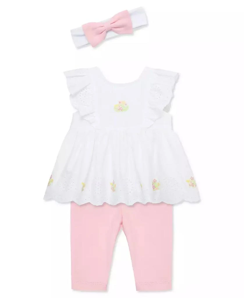 商品Little Me|Baby Girls Pretty Eyelet Set with Headband,价格¥126,第3张图片详细描述