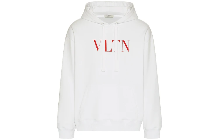 商品[国内直发] Valentino|华伦天奴 Logo字母印花连帽长袖卫衣 男款 白色,价格¥3968,第1张图片