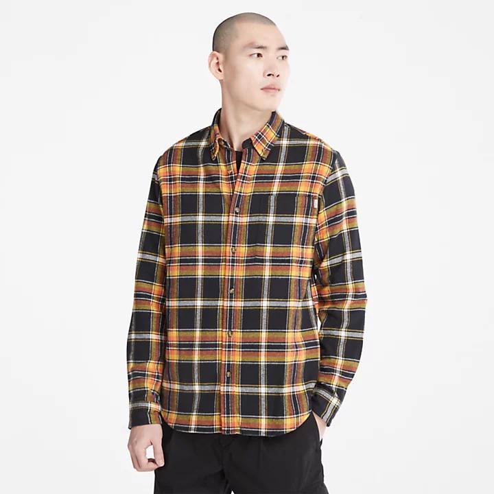 商品Timberland|Heavy Flannel Check Shirt for Men in Black,价格¥892,第1张图片