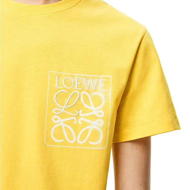 【预售3-7天】LOEWE/罗意威 22年秋冬新款 男士黄色纯棉Anagram Logo假口袋T恤H526Y22X25-8100 商品