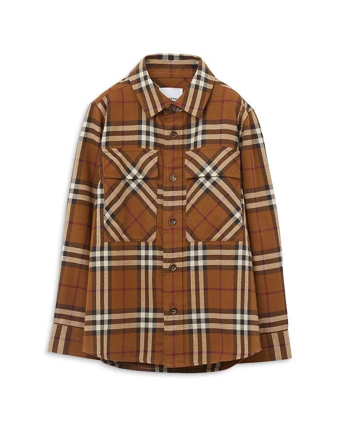 商品Burberry|Boys' Check Cotton Flannel Shirt - Little Kid, Big Kid,价格¥2098,第1张图片详细描述