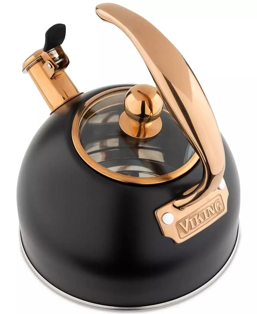 商品Viking|Stainless Steel 2.6-Quart Black Tea Kettle with Copper Handle,价格¥772,第3张图片详细描述