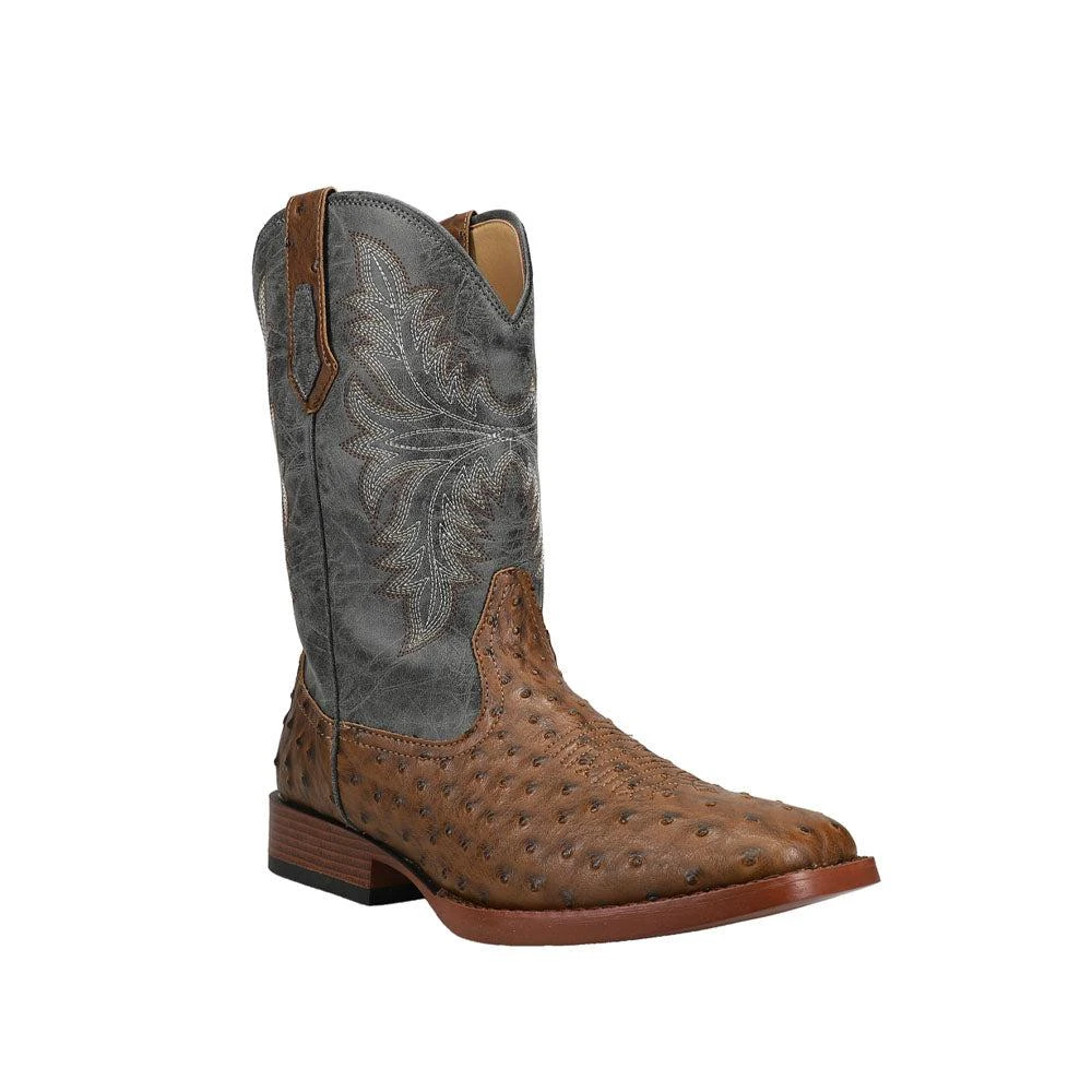 商品Roper|Henry Tooled-Inlay Squared Toe Cowboy Boots (Big Kid),价格¥373,第2张图片详细描述