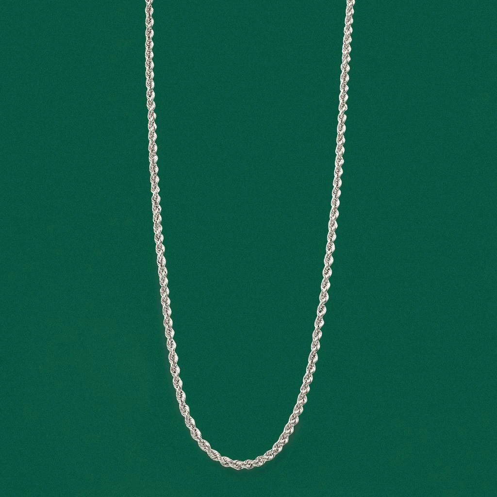 商品Ross-Simons|2mm Sterling Silver Rope-Chain Necklace,价格¥876,第4张图片详细描述