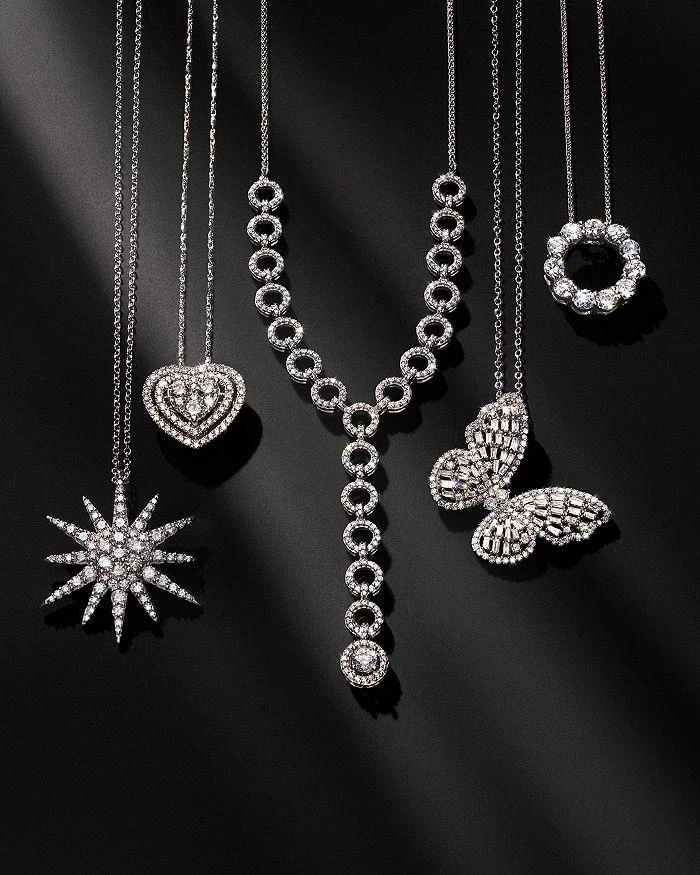 商品Bloomingdale's|Diamond Starburst Pendant Necklace in 14K White Gold, 1.5 tcw,价格¥21353,第4张图片详细描述