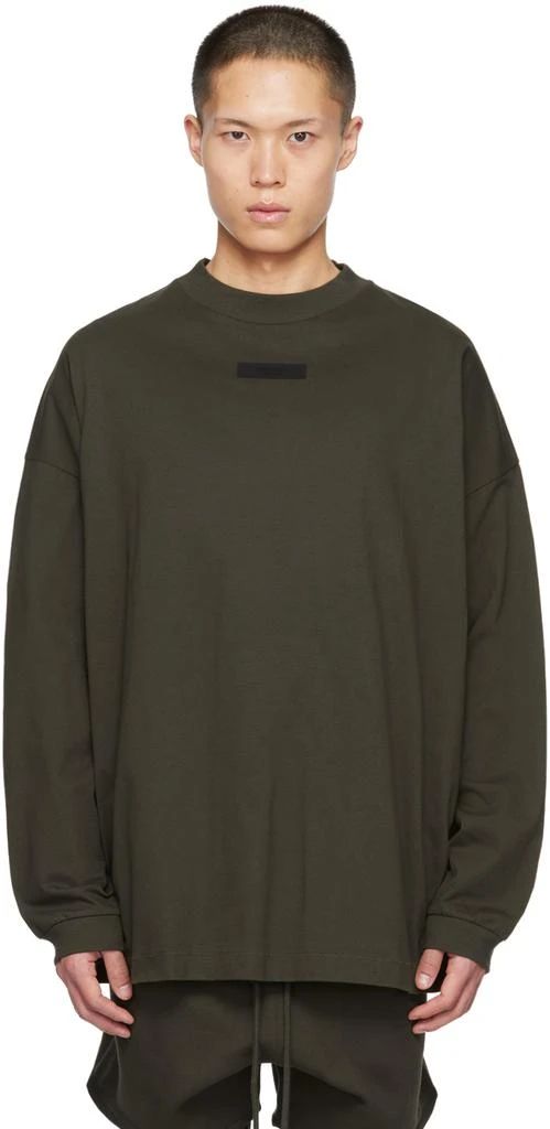 商品Essentials|Gray Crewneck Long Sleeve T-Shirt,价格¥442,第1张图片