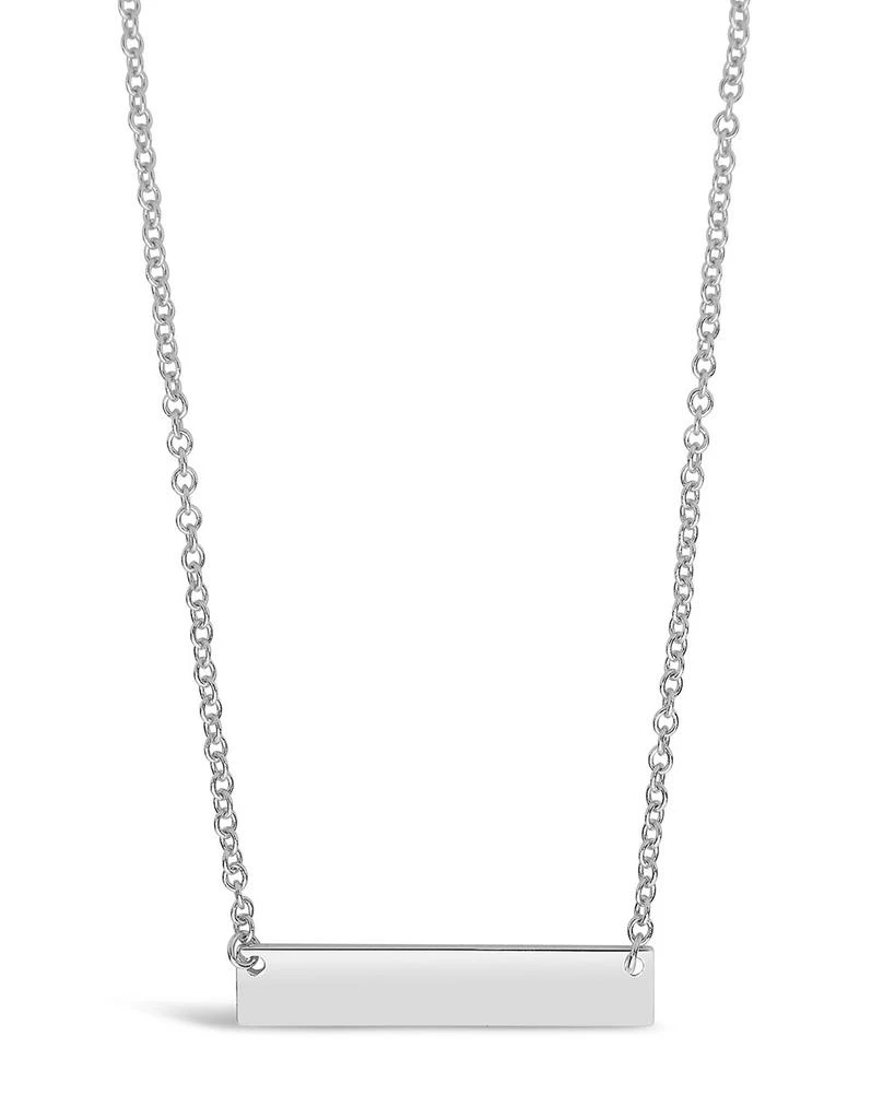 商品Sterling Forever|Sterling Silver Mini Bar Necklace-Gold,价格¥284,第5张图片详细描述