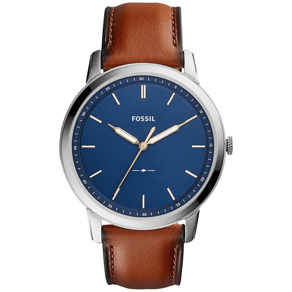 商品Fossil|Men's The Minimalist Brown Leather Strap Watch,价格¥671,第1张图片