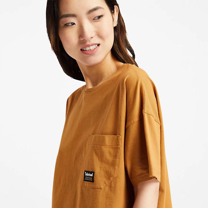 Progressive Utility Pocket T-Shirt for Women in Dark Yellow商品第5张图片规格展示