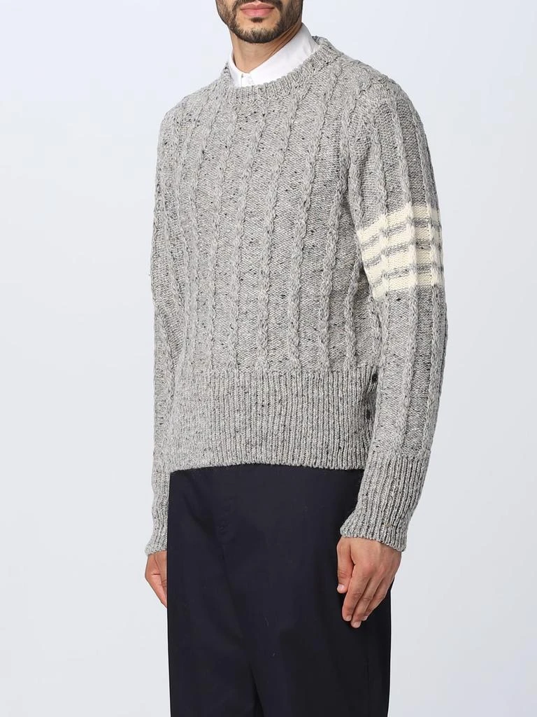 商品Thom Browne|Thom Browne Men Twist Cable Classic Crewneck Donegal Pullover Sweater,价格¥5704,第1张图片