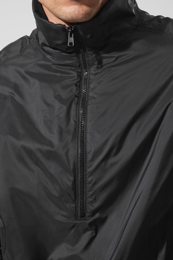 Alo Latitude Light Weight 1/2 Zip Pullover Jacket - Black